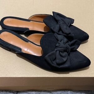 Chic Black Bow Mules for Women